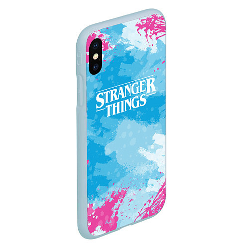 Чехол iPhone XS Max матовый STRANGER THINGS / 3D-Голубой – фото 2