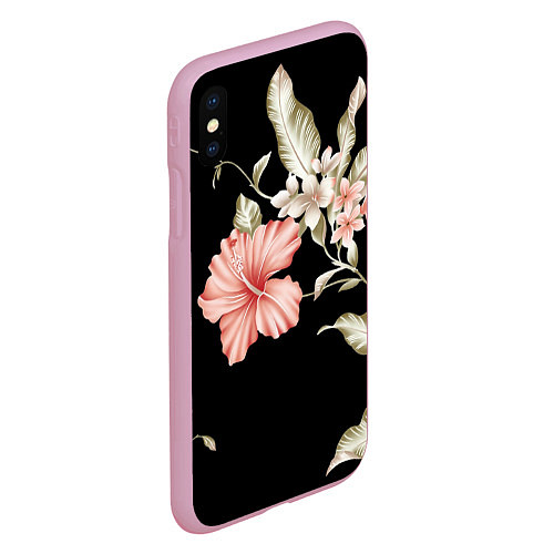 Чехол iPhone XS Max матовый Красивые Цветочки / 3D-Розовый – фото 2