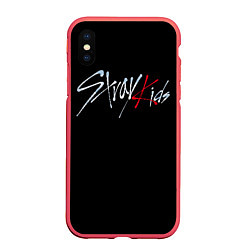 Чехол iPhone XS Max матовый Stray Kids, цвет: 3D-красный