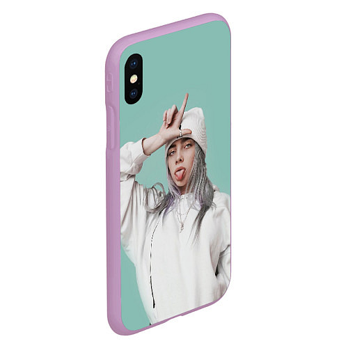 Чехол iPhone XS Max матовый BILLIE EILISH / 3D-Сиреневый – фото 2