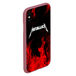 Чехол iPhone XS Max матовый METALLICA НА СПИНЕ, цвет: 3D-малиновый — фото 2