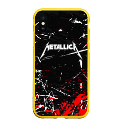 Чехол iPhone XS Max матовый METALLICA, цвет: 3D-желтый