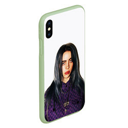 Чехол iPhone XS Max матовый BILLIE EILISH, цвет: 3D-салатовый — фото 2