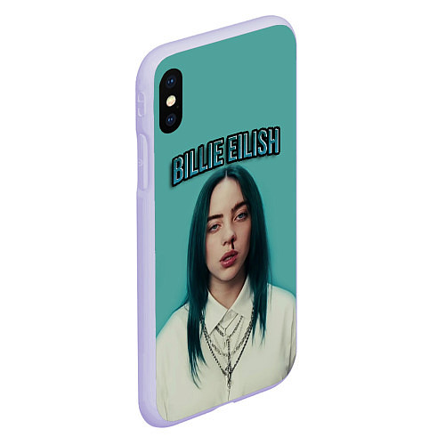 Чехол iPhone XS Max матовый BILLIE EILISH / 3D-Светло-сиреневый – фото 2