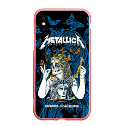 Чехол iPhone XS Max матовый Metallica - бабочки