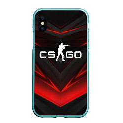 Чехол iPhone XS Max матовый CS GO logo, цвет: 3D-мятный