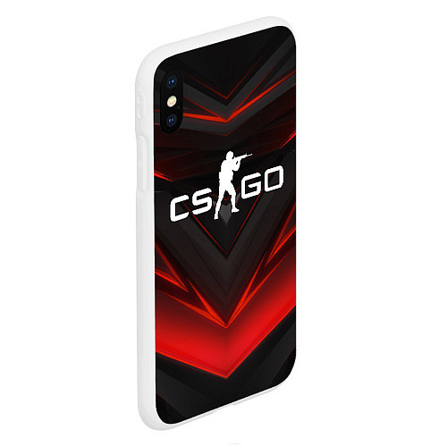 Чехол iPhone XS Max матовый CS GO logo / 3D-Белый – фото 2