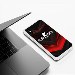 Чехол iPhone XS Max матовый CS GO logo, цвет: 3D-белый — фото 2