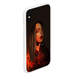 Чехол iPhone XS Max матовый Billie Eilish: Red Head, цвет: 3D-белый — фото 2