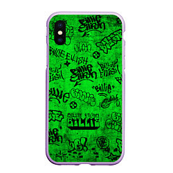 Чехол iPhone XS Max матовый BILLIE EILISH: Grunge Graffiti, цвет: 3D-сиреневый