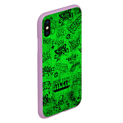 Чехол iPhone XS Max матовый BILLIE EILISH: Grunge Graffiti / 3D-Сиреневый – фото 2