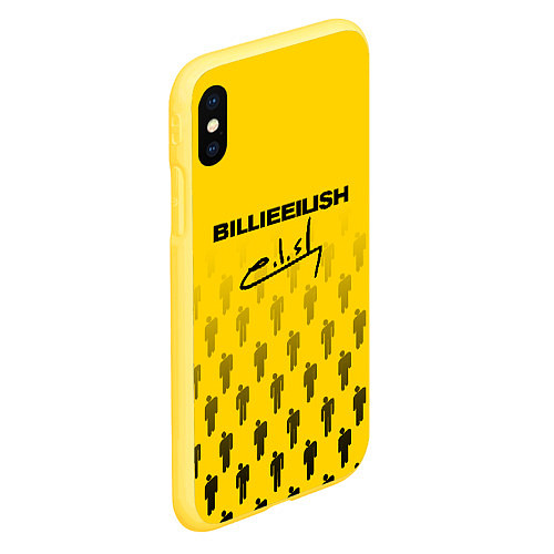 Чехол iPhone XS Max матовый Billie Eilish: Yellow Autograph / 3D-Желтый – фото 2