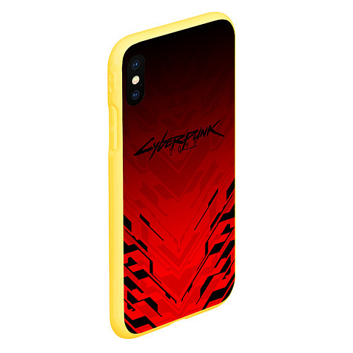 Чехол iPhone XS Max матовый Cyberpunk 2077: Red Techno / 3D-Желтый – фото 2