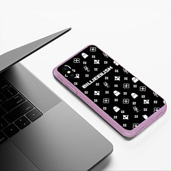 Чехол iPhone XS Max матовый Billie Eilish: Black Pattern, цвет: 3D-сиреневый — фото 2