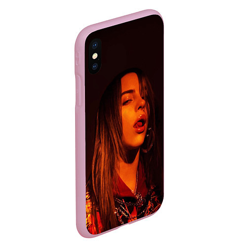 Чехол iPhone XS Max матовый BILLIE EILISH: Red Mood / 3D-Розовый – фото 2