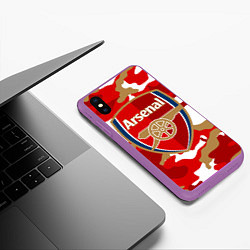 Чехол iPhone XS Max матовый Arsenal, цвет: 3D-фиолетовый — фото 2