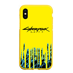 Чехол iPhone XS Max матовый Cyberpunk 2077: Yellow Style, цвет: 3D-желтый