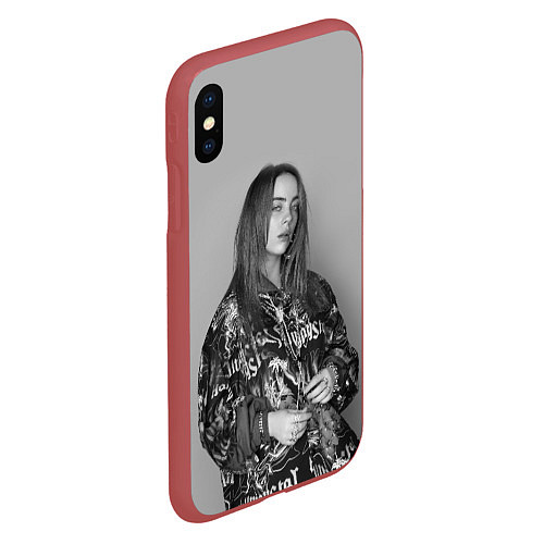 Чехол iPhone XS Max матовый Billie Eilish / 3D-Красный – фото 2