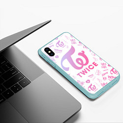 Чехол iPhone XS Max матовый TWICE, цвет: 3D-мятный — фото 2