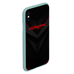 Чехол iPhone XS Max матовый CYBERPUNK 2077, цвет: 3D-мятный — фото 2