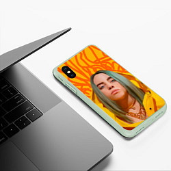 Чехол iPhone XS Max матовый Billie Eilish, цвет: 3D-салатовый — фото 2