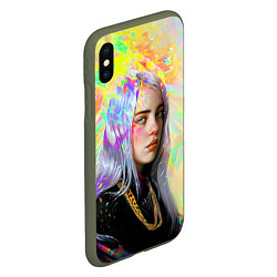 Чехол iPhone XS Max матовый Billie Eilish, цвет: 3D-темно-зеленый — фото 2