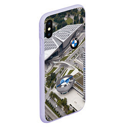 Чехол iPhone XS Max матовый BMW city, цвет: 3D-светло-сиреневый — фото 2