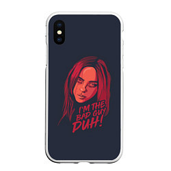 Чехол iPhone XS Max матовый Billie Eilish, цвет: 3D-белый