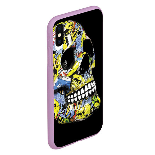 Чехол iPhone XS Max матовый Graffiti - Skull / 3D-Сиреневый – фото 2