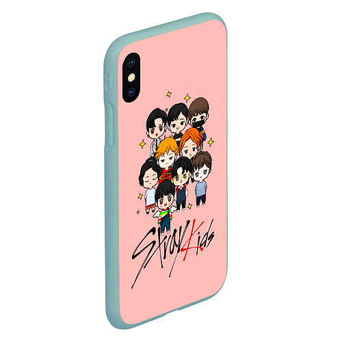 Чехол iPhone XS Max матовый Stray Kids / 3D-Мятный – фото 2