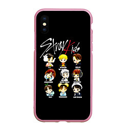 Чехол iPhone XS Max матовый Stray Kids, цвет: 3D-розовый