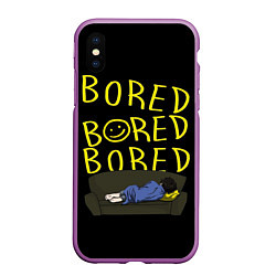 Чехол iPhone XS Max матовый Boreb, цвет: 3D-фиолетовый