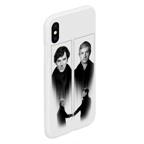 Чехол iPhone XS Max матовый Sherlock / 3D-Белый – фото 2