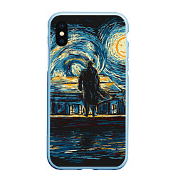 Чехол iPhone XS Max матовый Sherlock, цвет: 3D-голубой