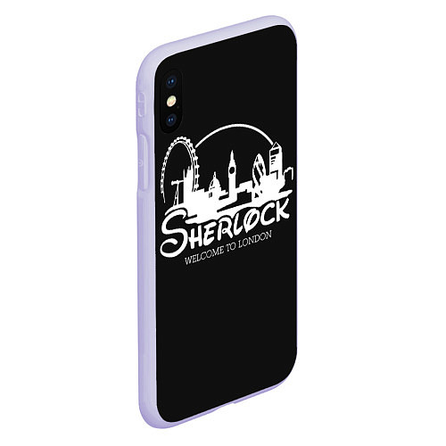 Чехол iPhone XS Max матовый Sherlock / 3D-Светло-сиреневый – фото 2