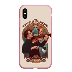 Чехол iPhone XS Max матовый Sherlock, цвет: 3D-розовый