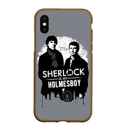 Чехол iPhone XS Max матовый Sherlock Holmesboy, цвет: 3D-коричневый
