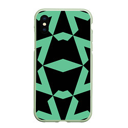 Чехол iPhone XS Max матовый Abstract zigzag pattern, цвет: 3D-салатовый