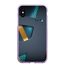 Чехол iPhone XS Max матовый Mass Effect N7, цвет: 3D-сиреневый