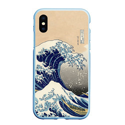 Чехол iPhone XS Max матовый Kanagawa Wave Art, цвет: 3D-голубой