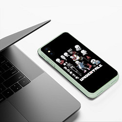 Чехол iPhone XS Max матовый UNDERTALE, цвет: 3D-салатовый — фото 2