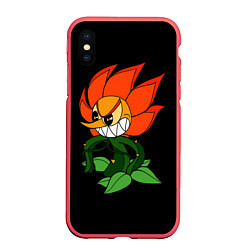 Чехол iPhone XS Max матовый Cuphead - Кэгни Гвоздика, цвет: 3D-красный