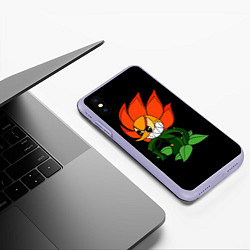 Чехол iPhone XS Max матовый Cuphead - Кэгни Гвоздика, цвет: 3D-светло-сиреневый — фото 2