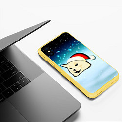 Чехол iPhone XS Max матовый Woman yelling at cat, цвет: 3D-желтый — фото 2