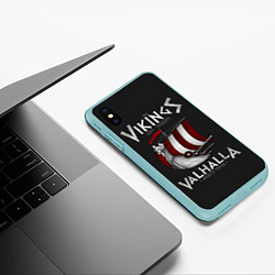 Чехол iPhone XS Max матовый Vikings Valhalla, цвет: 3D-мятный — фото 2