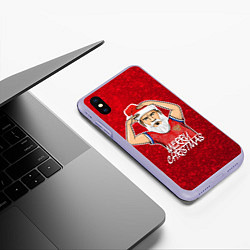 Чехол iPhone XS Max матовый Новогодний Дзюба Russia, цвет: 3D-светло-сиреневый — фото 2