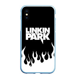 Чехол iPhone XS Max матовый Linkin Park: Black Flame