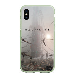 Чехол iPhone XS Max матовый HALF-LIFE, цвет: 3D-салатовый