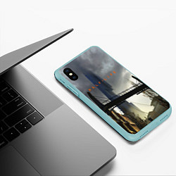 Чехол iPhone XS Max матовый HALF LIFE, цвет: 3D-мятный — фото 2