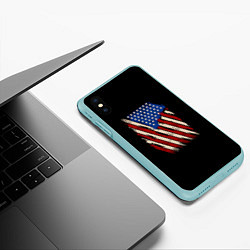 Чехол iPhone XS Max матовый Флаг, цвет: 3D-мятный — фото 2
